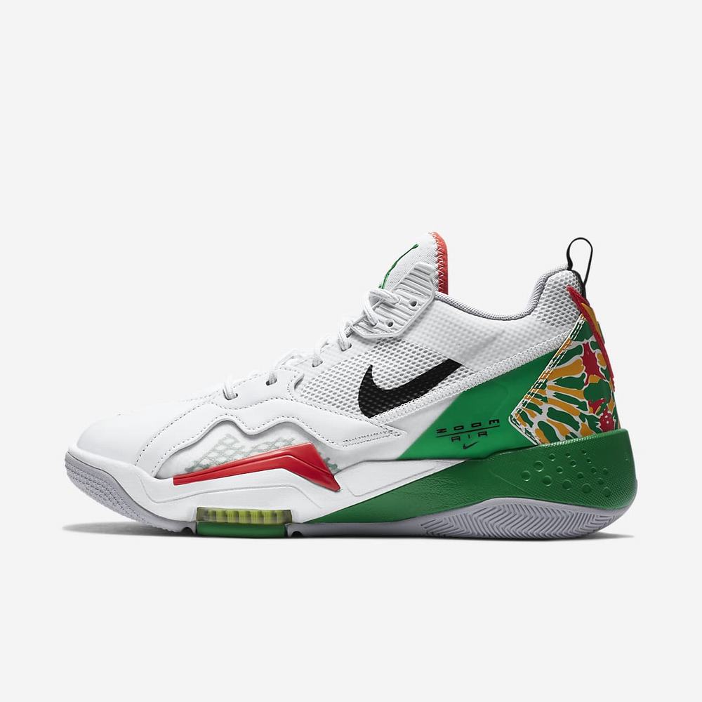 Sneakers Nike Jordan Zoom '92 Blanche 8906-243 Summit White/Lucky Green/Track Red/Black Homme | AUK-92001802